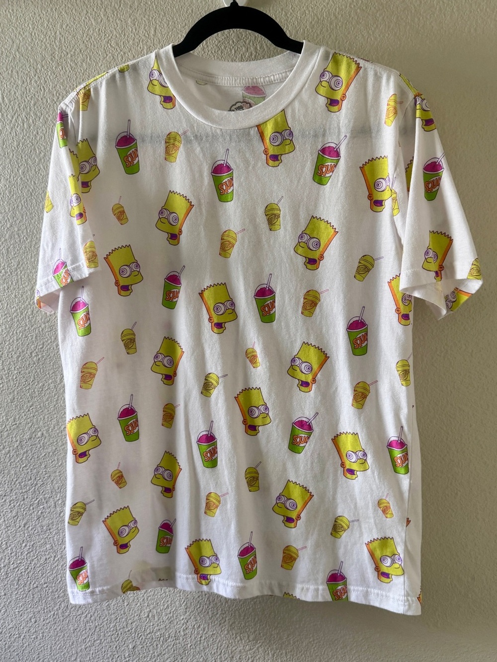 Kids White Bart Simpson All-Over Graphic Tee